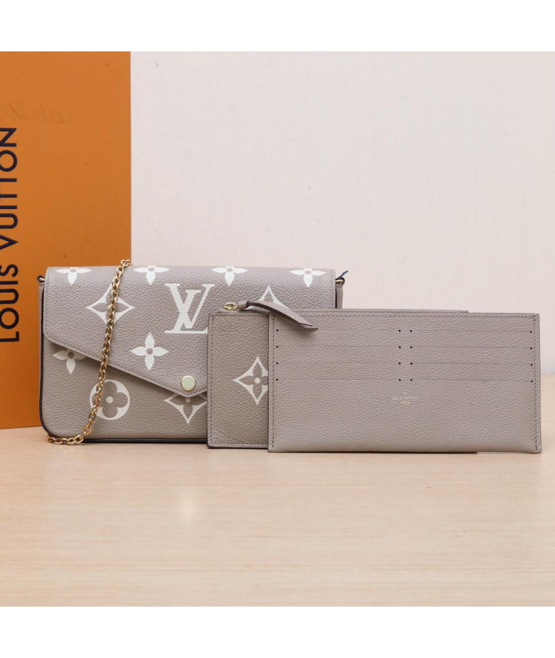 LOUIS VUITTON Бежевая кожаная сумка через плечо, фото 2