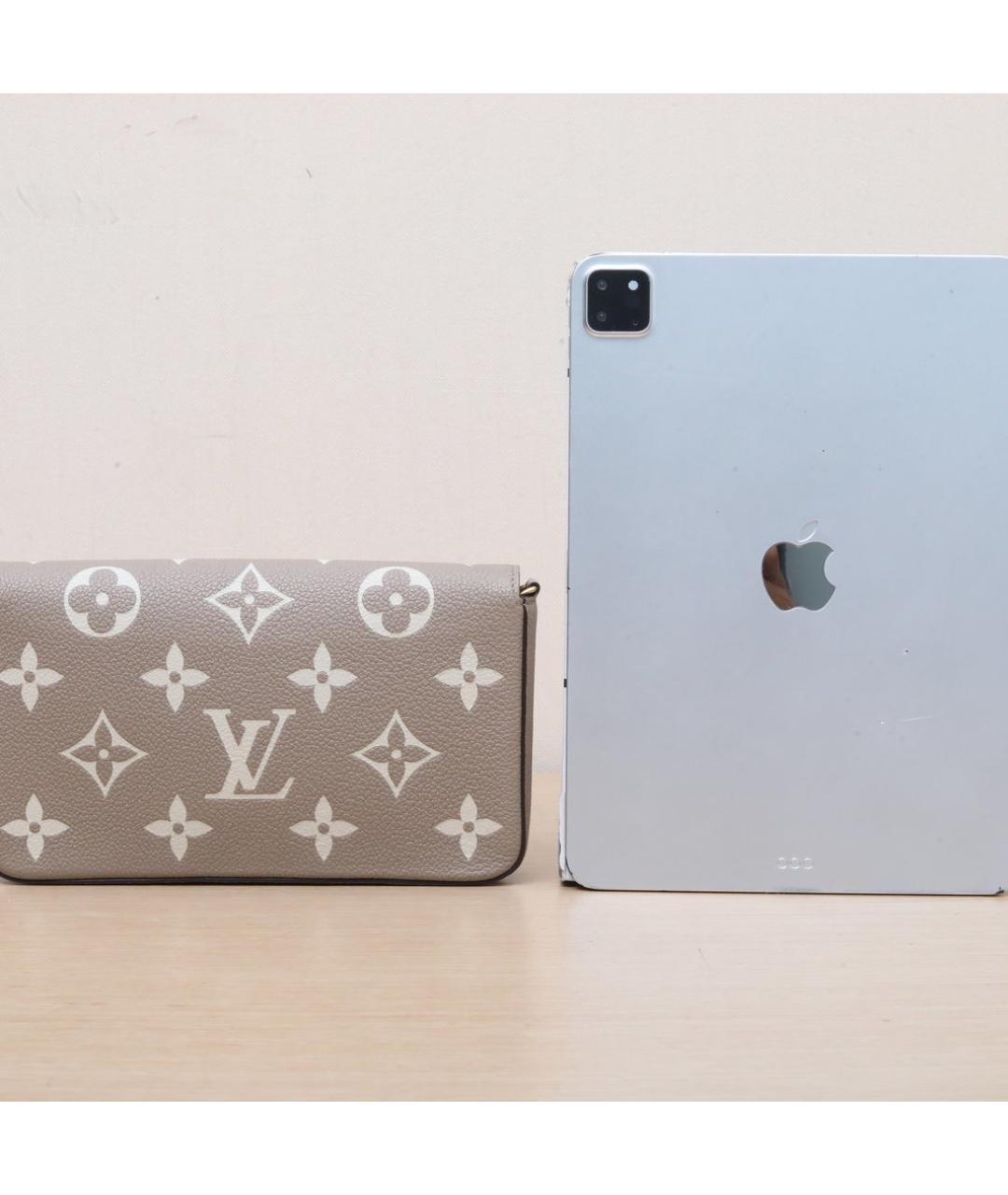 LOUIS VUITTON Бежевая кожаная сумка через плечо, фото 7