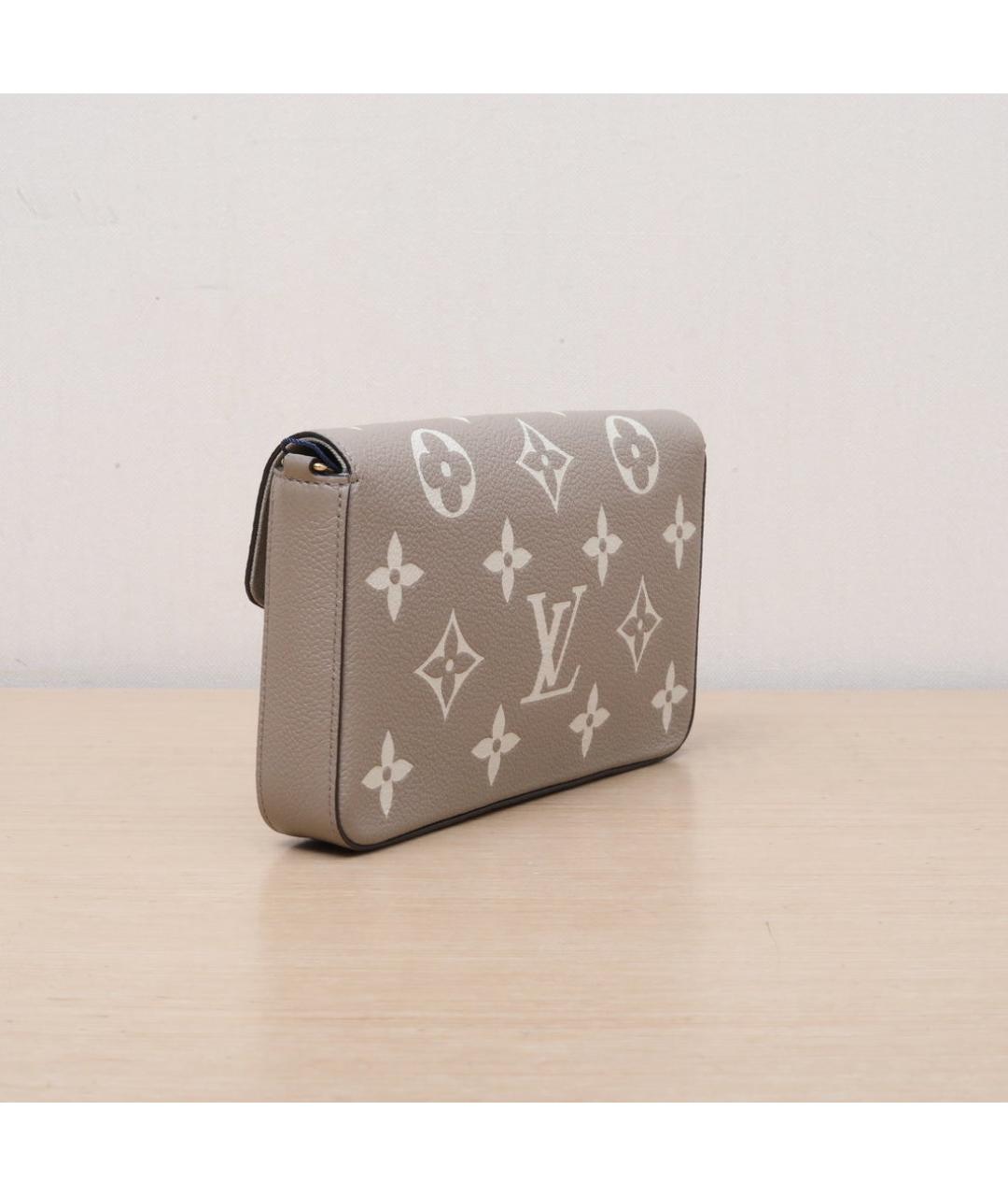 LOUIS VUITTON Бежевая кожаная сумка через плечо, фото 6