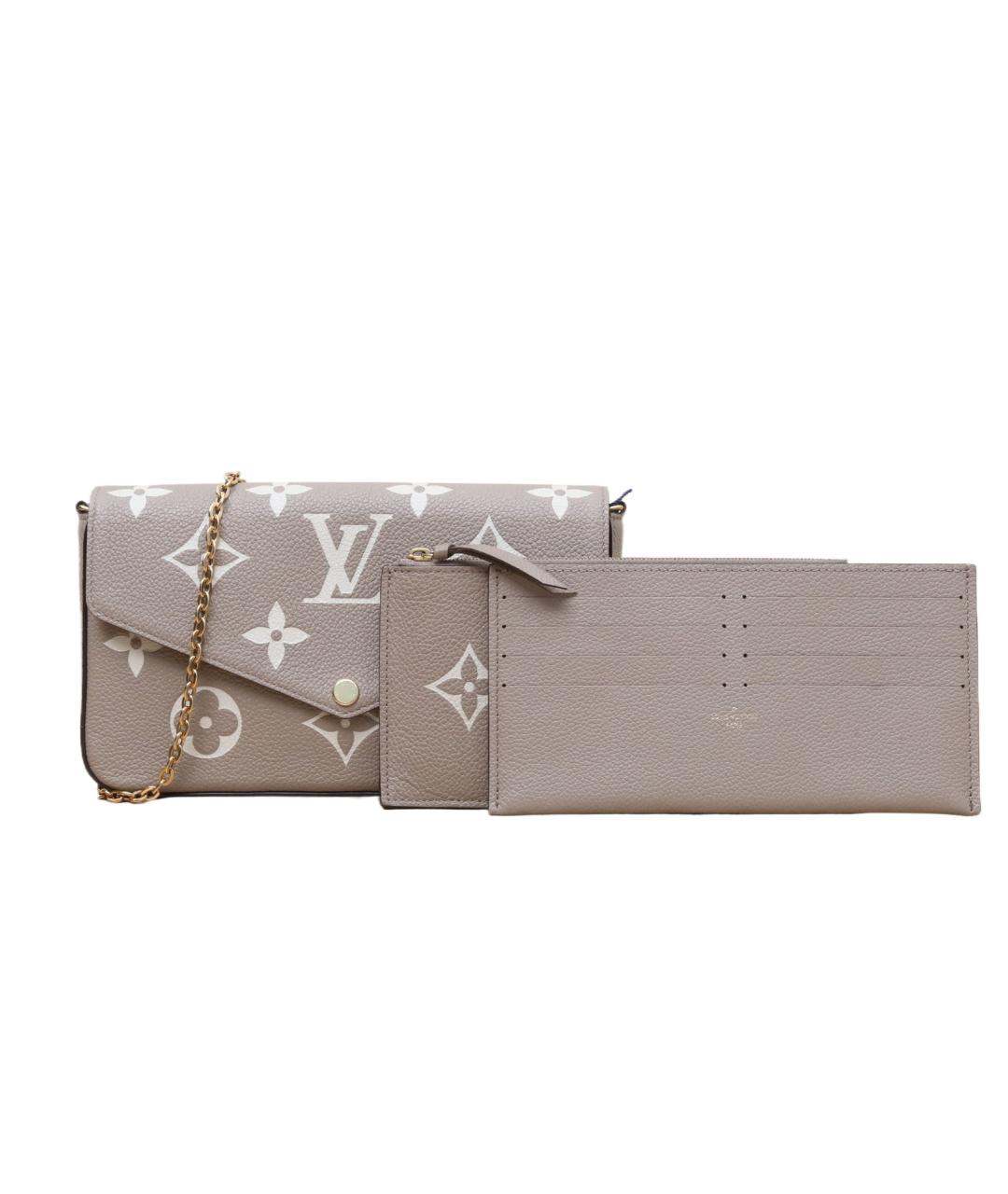 LOUIS VUITTON Бежевая кожаная сумка через плечо, фото 10