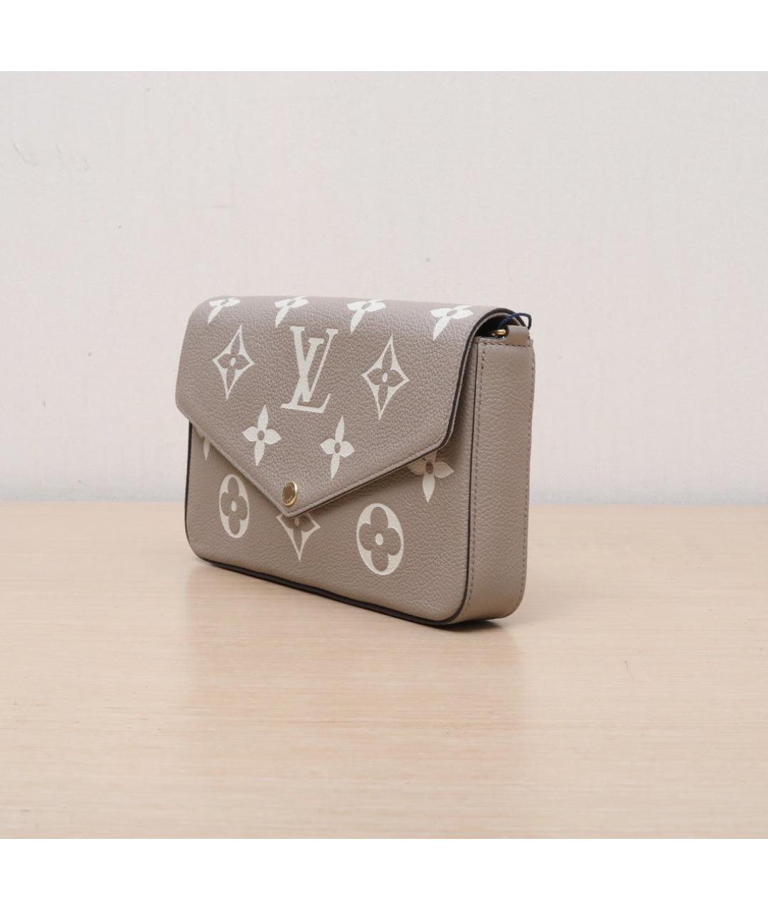 LOUIS VUITTON Бежевая кожаная сумка через плечо, фото 4