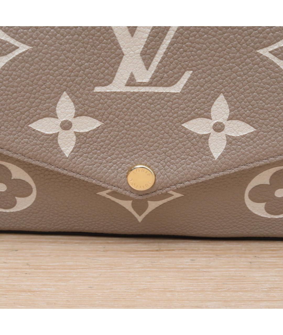 LOUIS VUITTON Бежевая кожаная сумка через плечо, фото 8