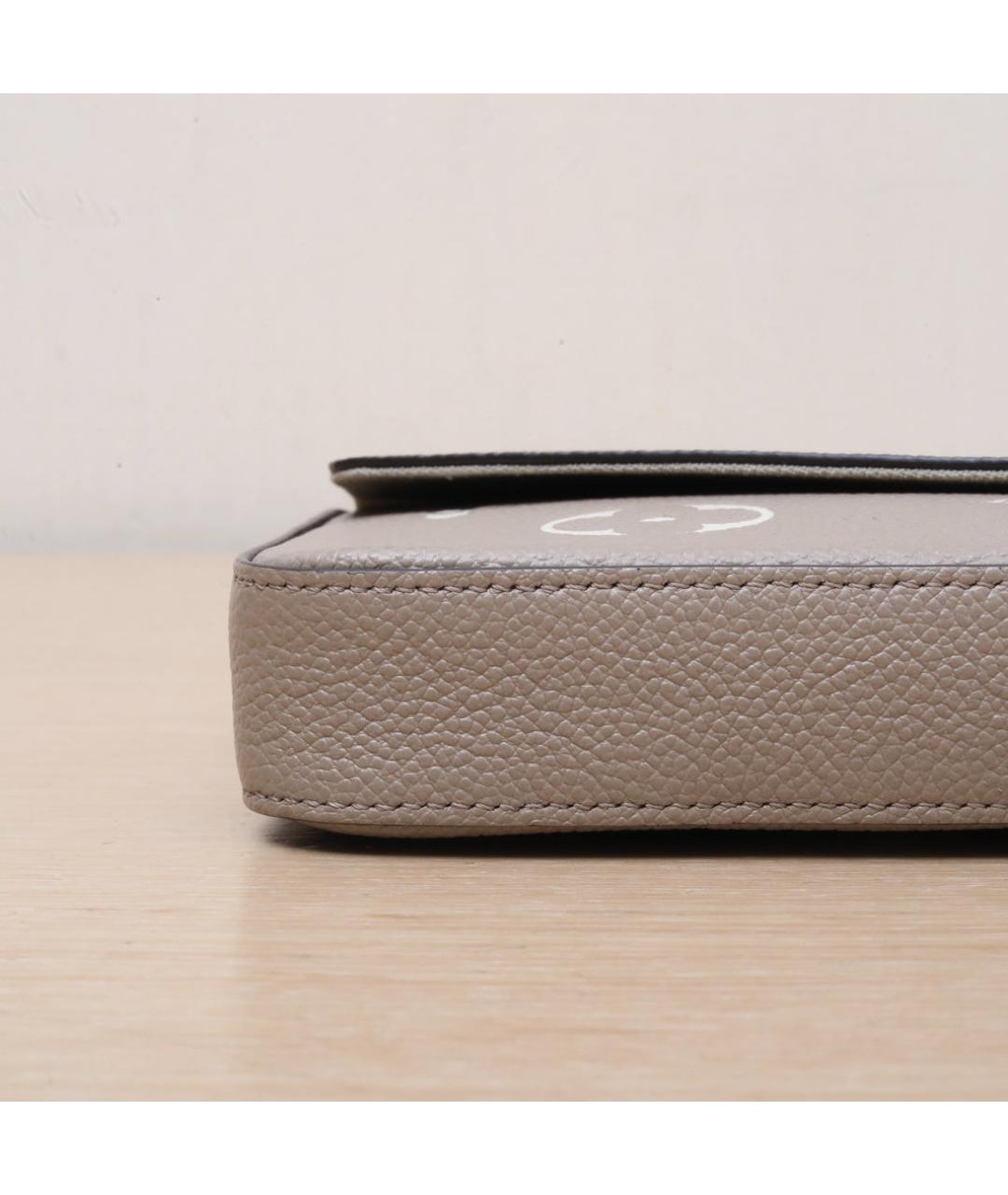 LOUIS VUITTON Бежевая кожаная сумка через плечо, фото 9