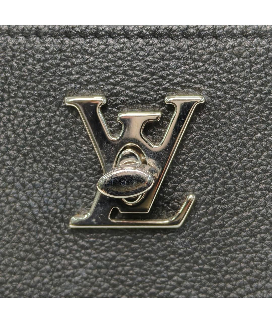 LOUIS VUITTON Черная кожаная сумка через плечо, фото 7
