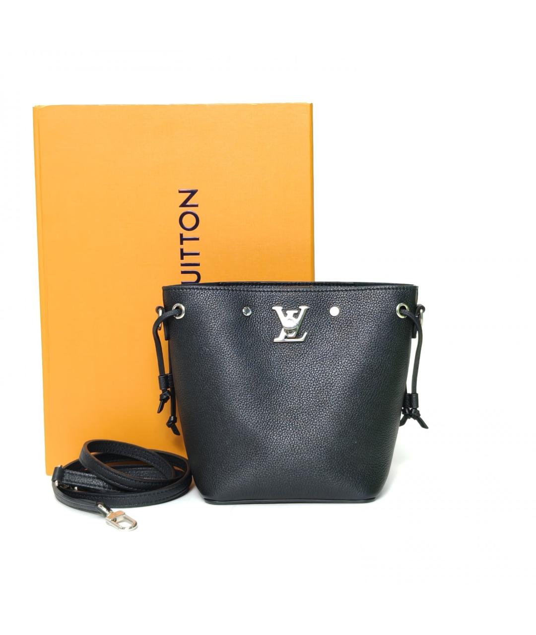 LOUIS VUITTON Черная кожаная сумка через плечо, фото 9