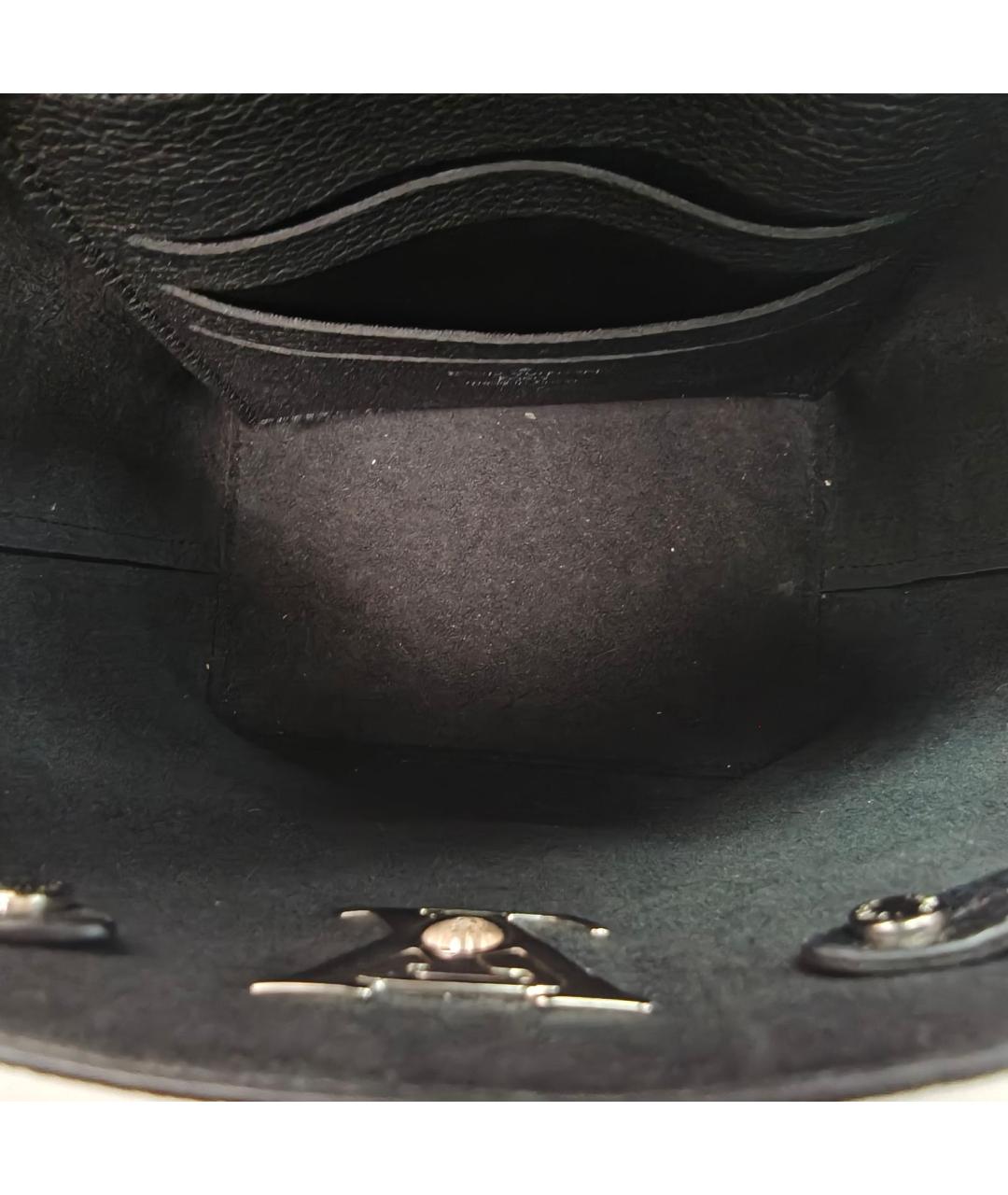 LOUIS VUITTON Черная кожаная сумка через плечо, фото 8
