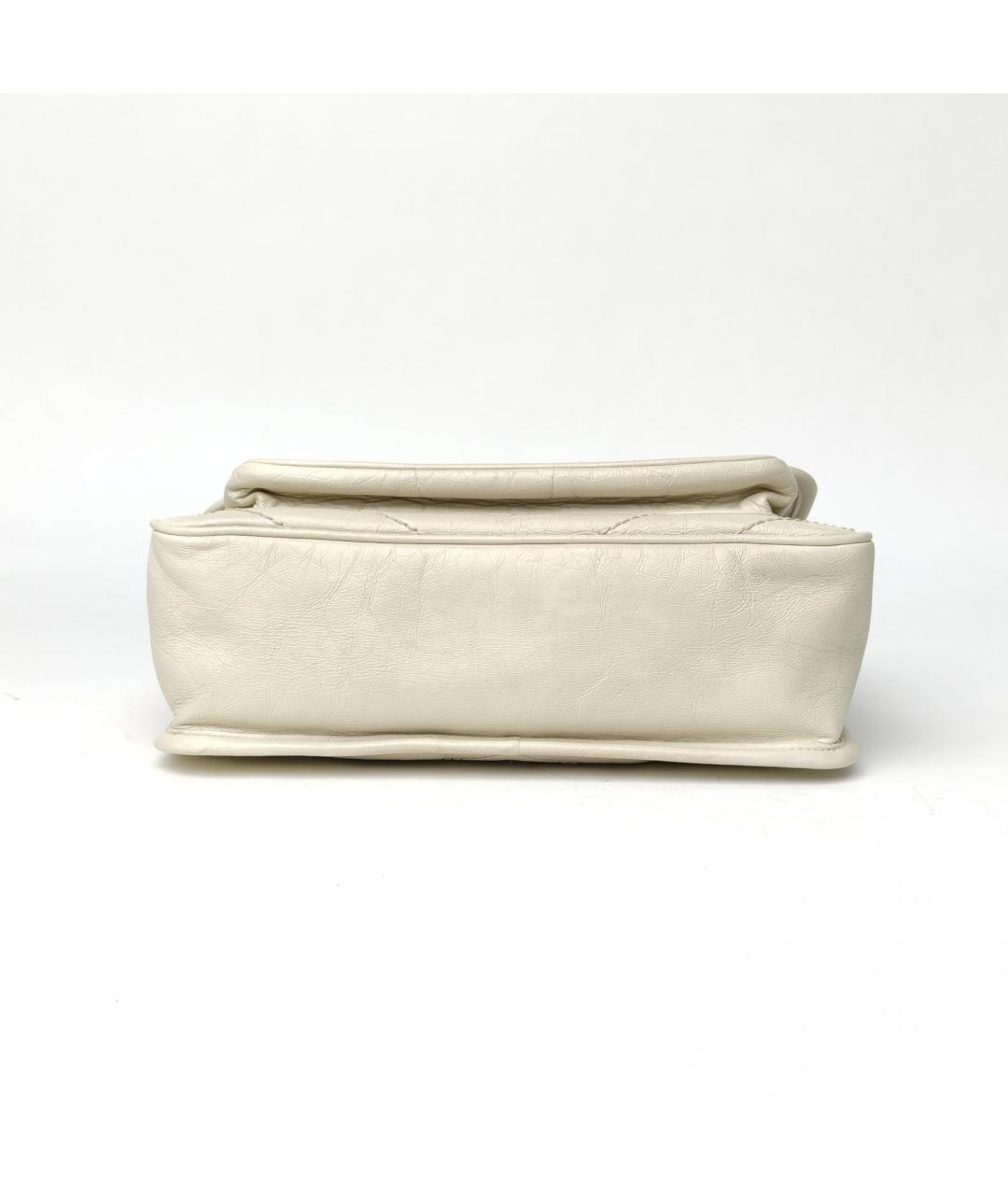 SAINT LAURENT Белая кожаная сумка через плечо, фото 6