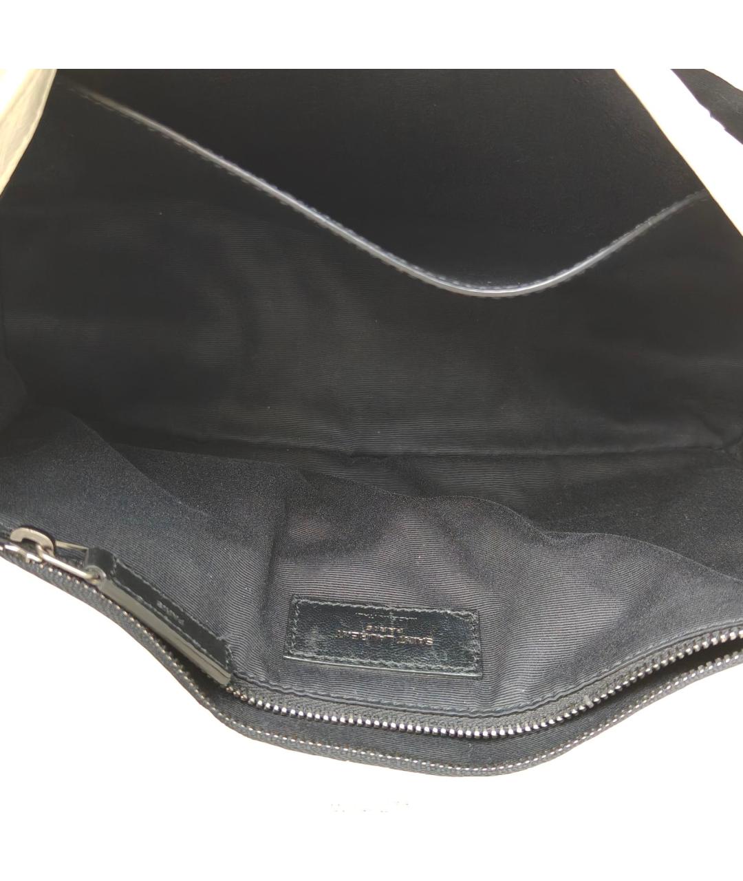 SAINT LAURENT Белая кожаная сумка через плечо, фото 7