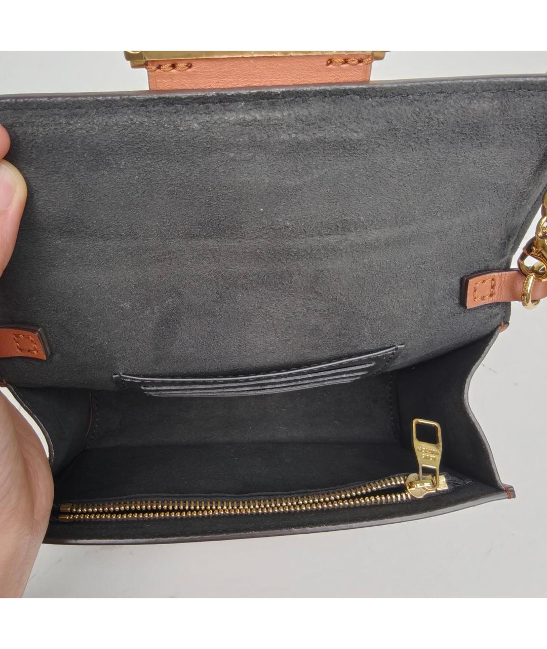 LOUIS VUITTON Коричневая кожаная сумка через плечо, фото 7