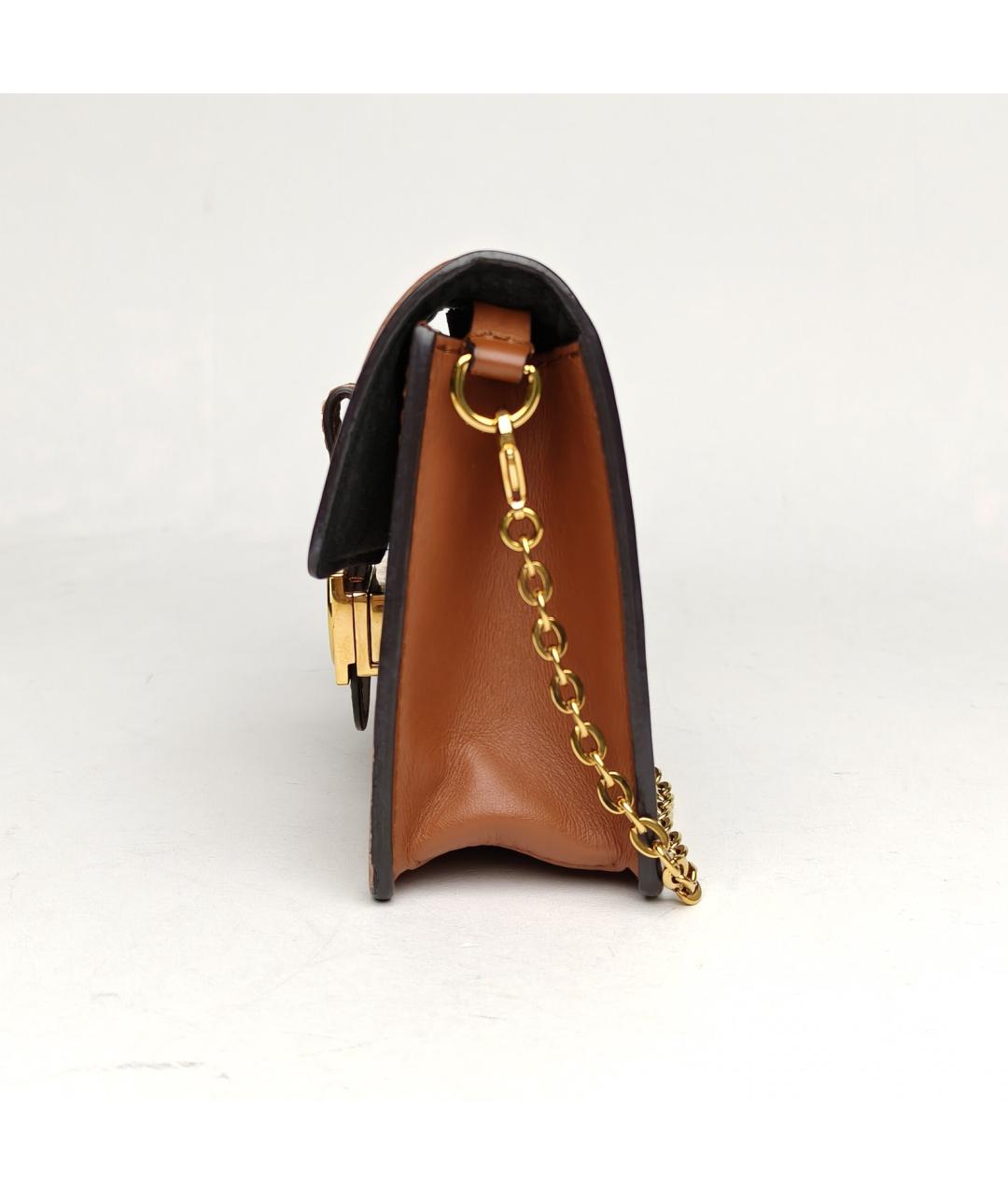 LOUIS VUITTON Коричневая кожаная сумка через плечо, фото 3