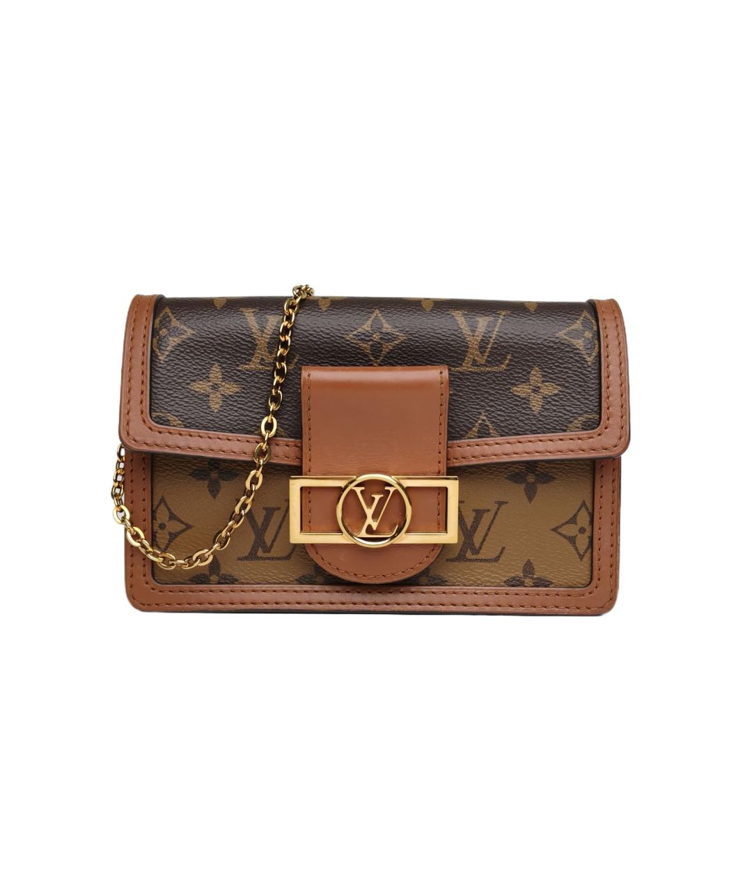 LOUIS VUITTON Коричневая кожаная сумка через плечо, фото 10