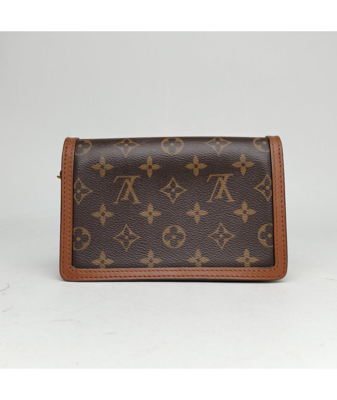 LOUIS VUITTON Коричневая кожаная сумка через плечо, фото 4