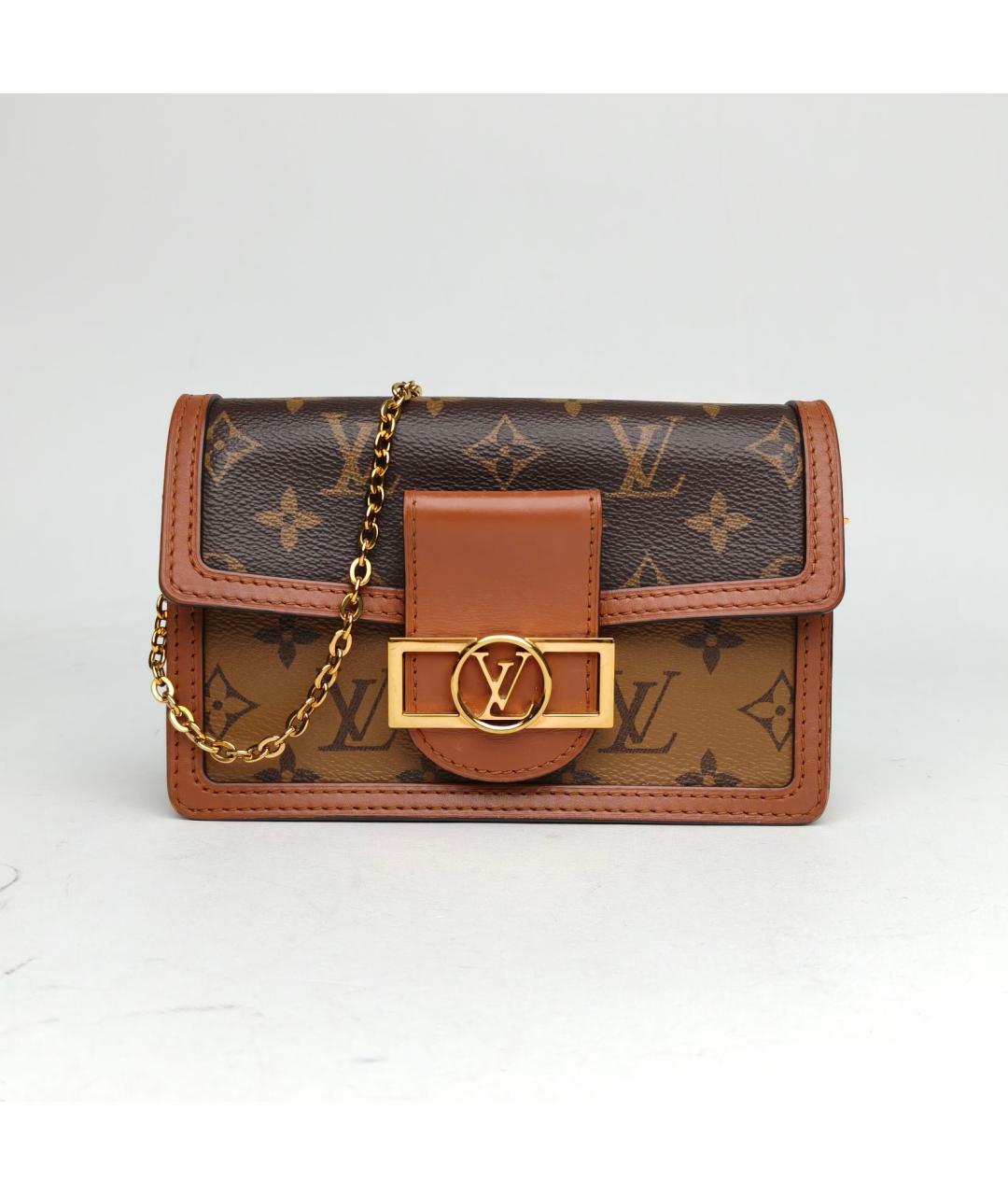 LOUIS VUITTON Коричневая кожаная сумка через плечо, фото 2