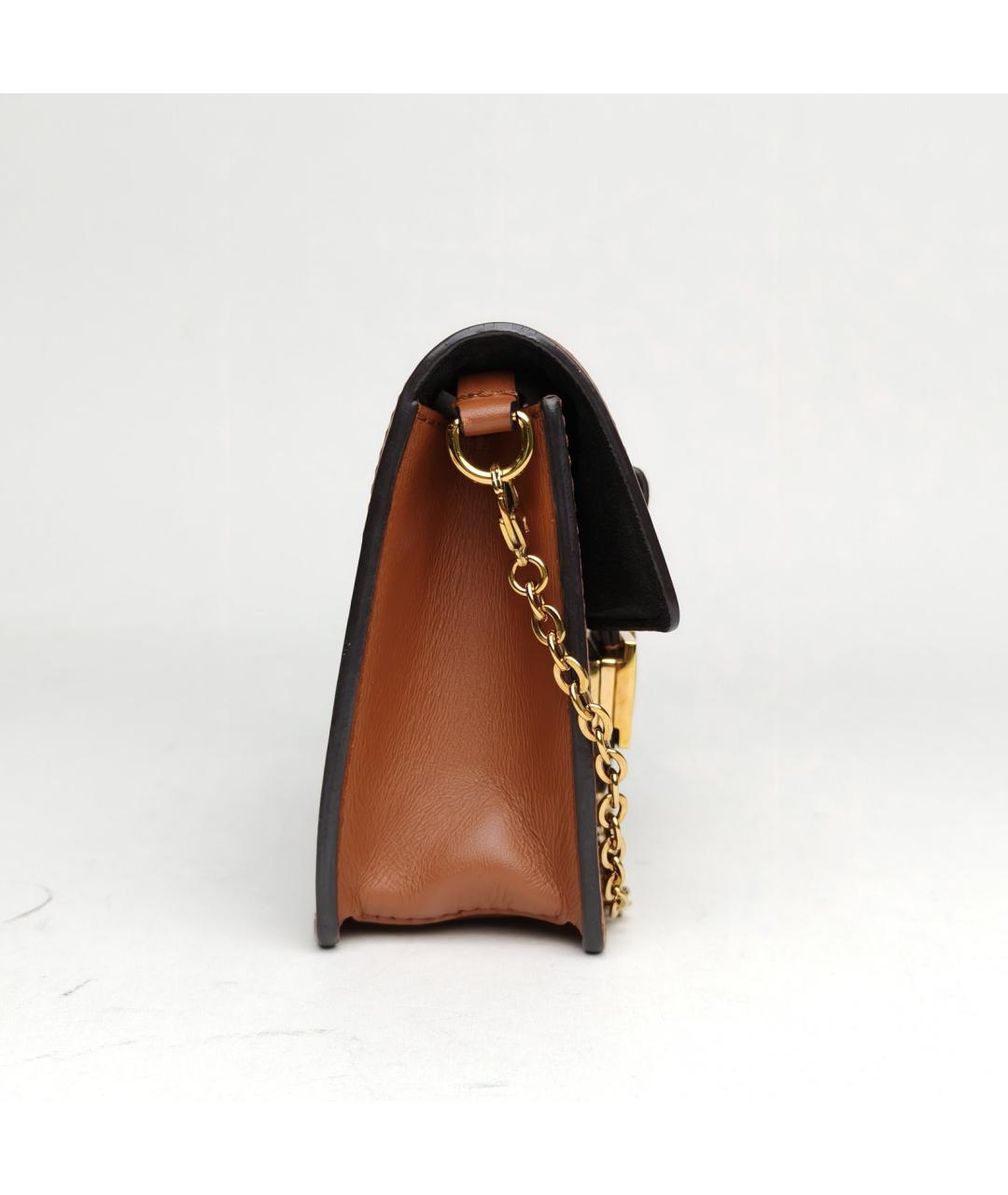 LOUIS VUITTON Коричневая кожаная сумка через плечо, фото 5