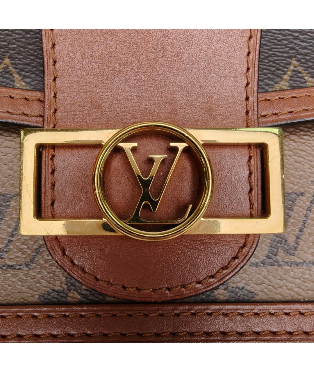 LOUIS VUITTON Коричневая кожаная сумка через плечо, фото 8