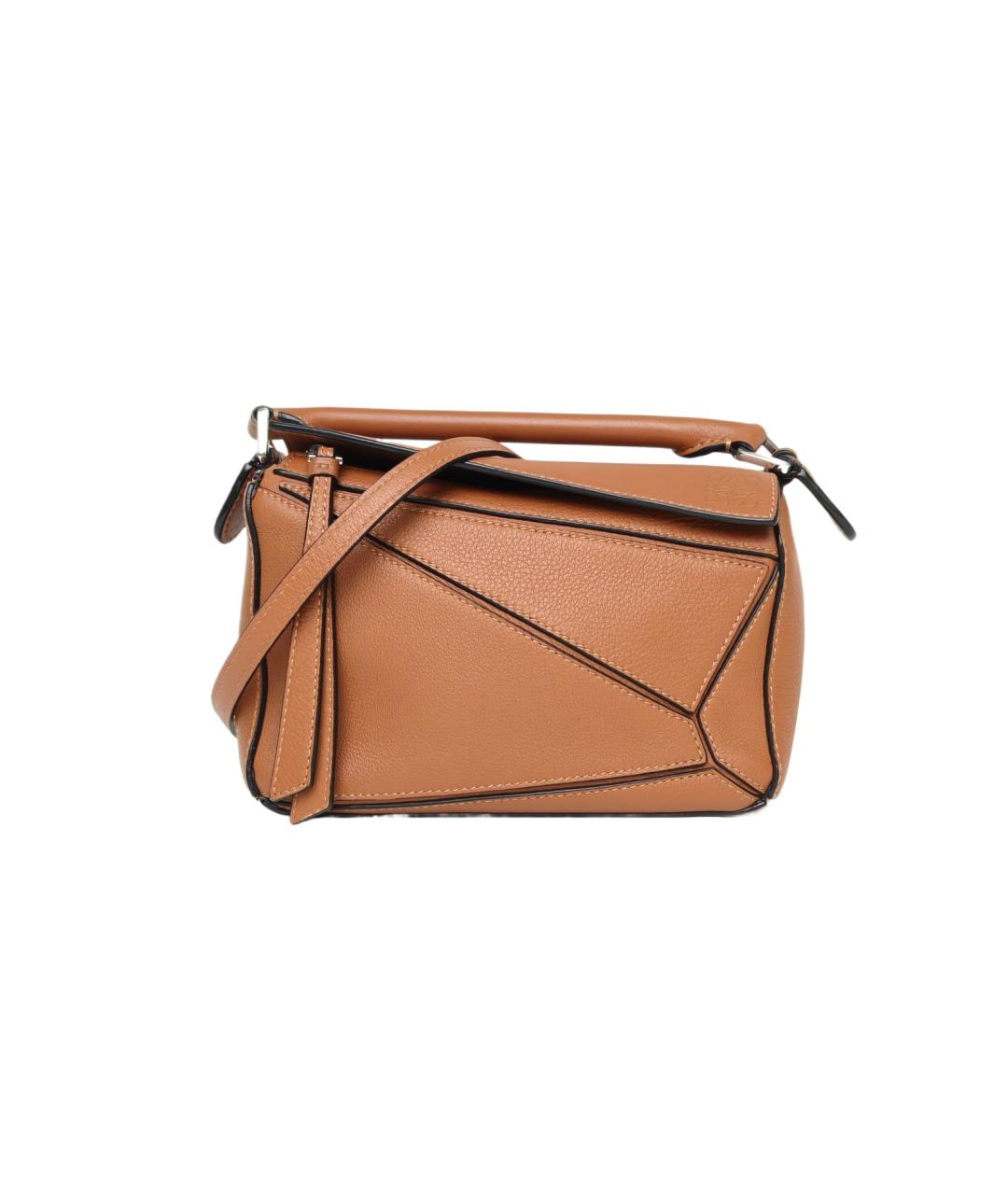 LOEWE Коричневая кожаная сумка с короткими ручками, фото 10