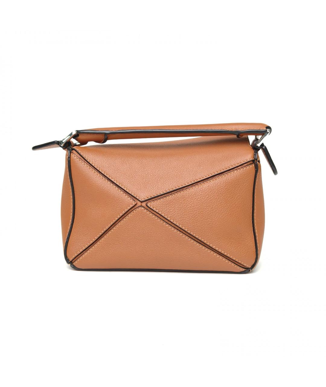 LOEWE Коричневая кожаная сумка с короткими ручками, фото 4