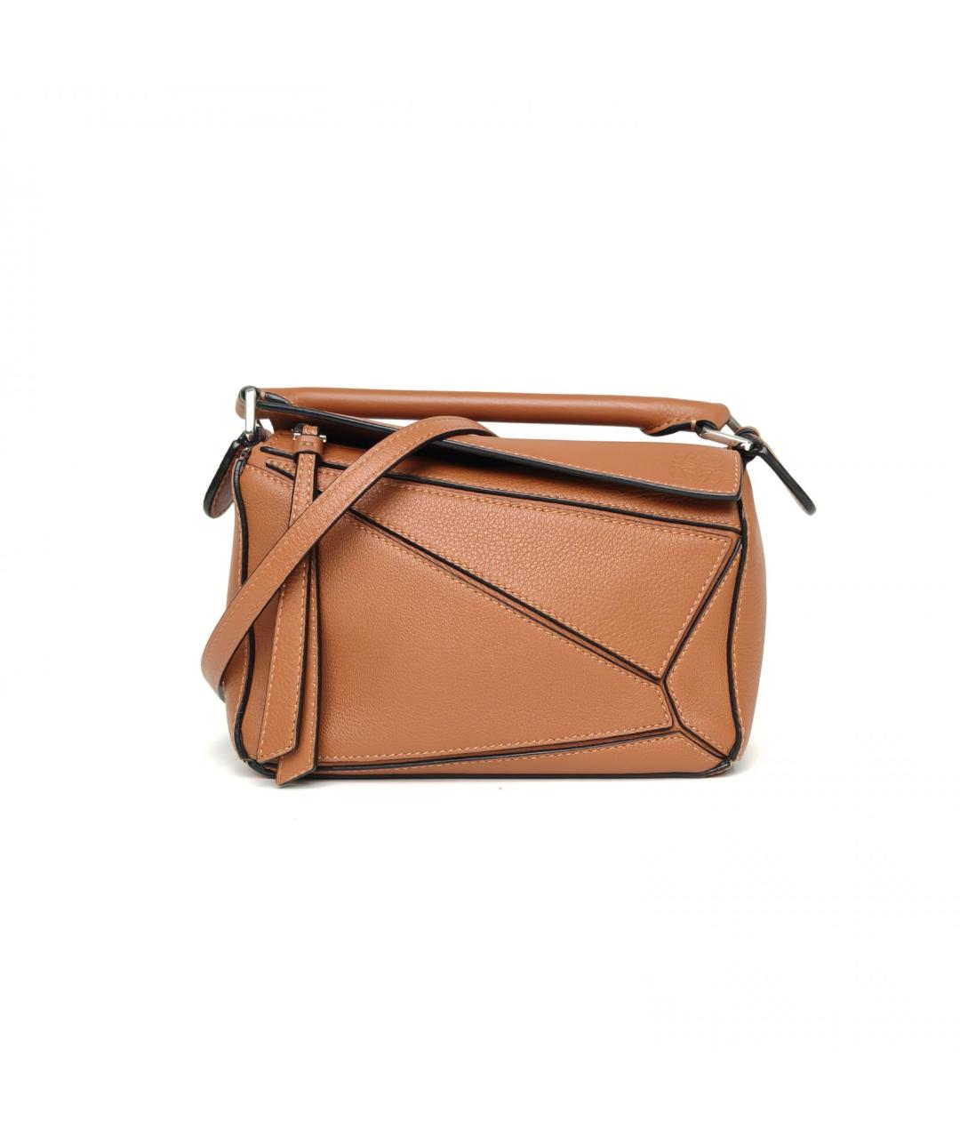 LOEWE Коричневая кожаная сумка с короткими ручками, фото 2