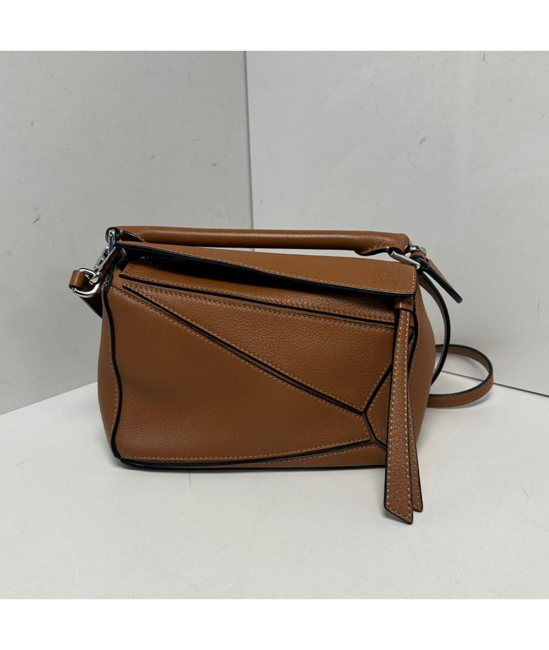 LOEWE Коричневая кожаная сумка с короткими ручками, фото 8