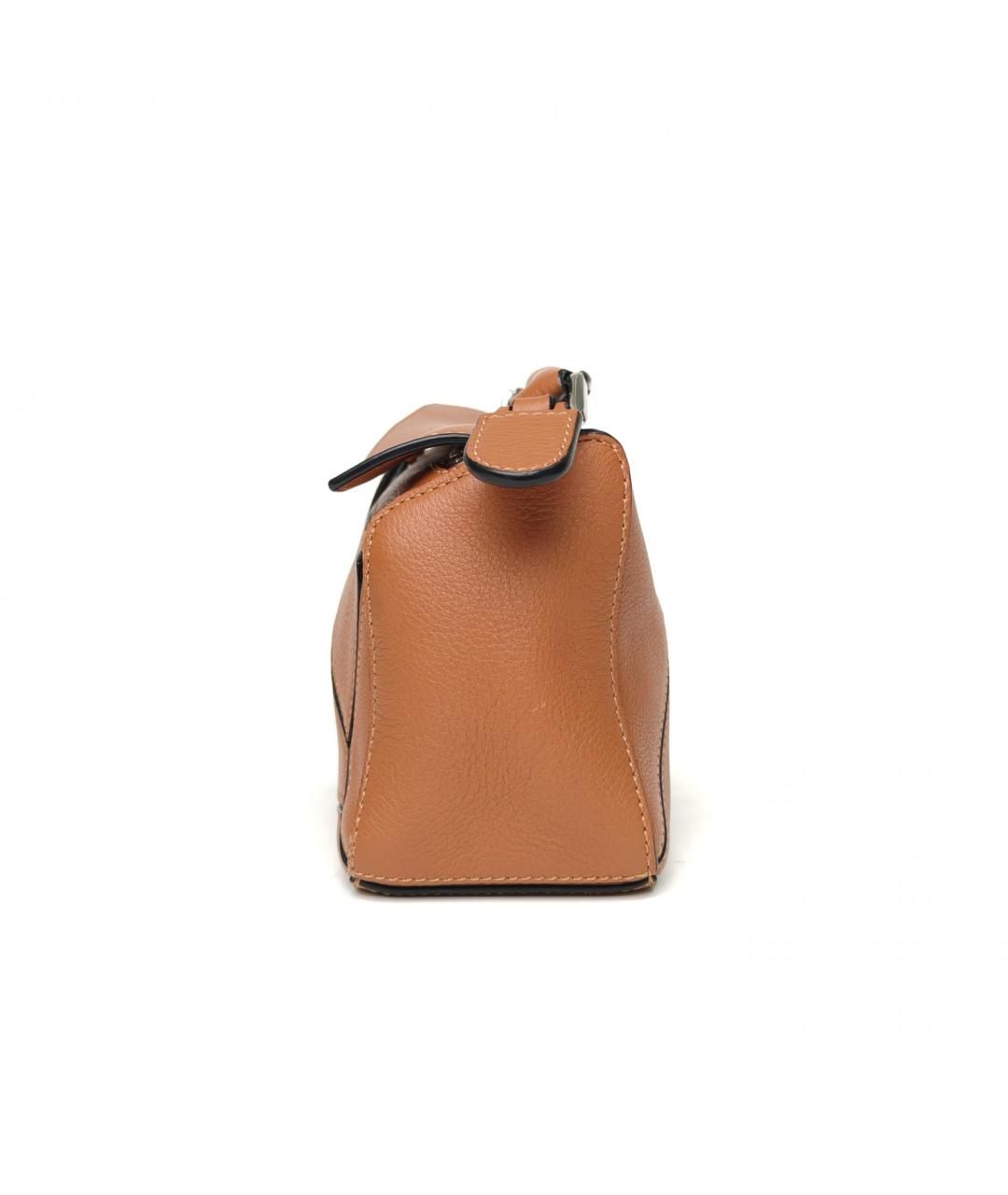 LOEWE Коричневая кожаная сумка с короткими ручками, фото 3