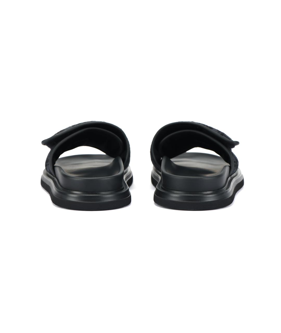 CHRISTIAN DIOR Черные текстильные сандалии, фото 4