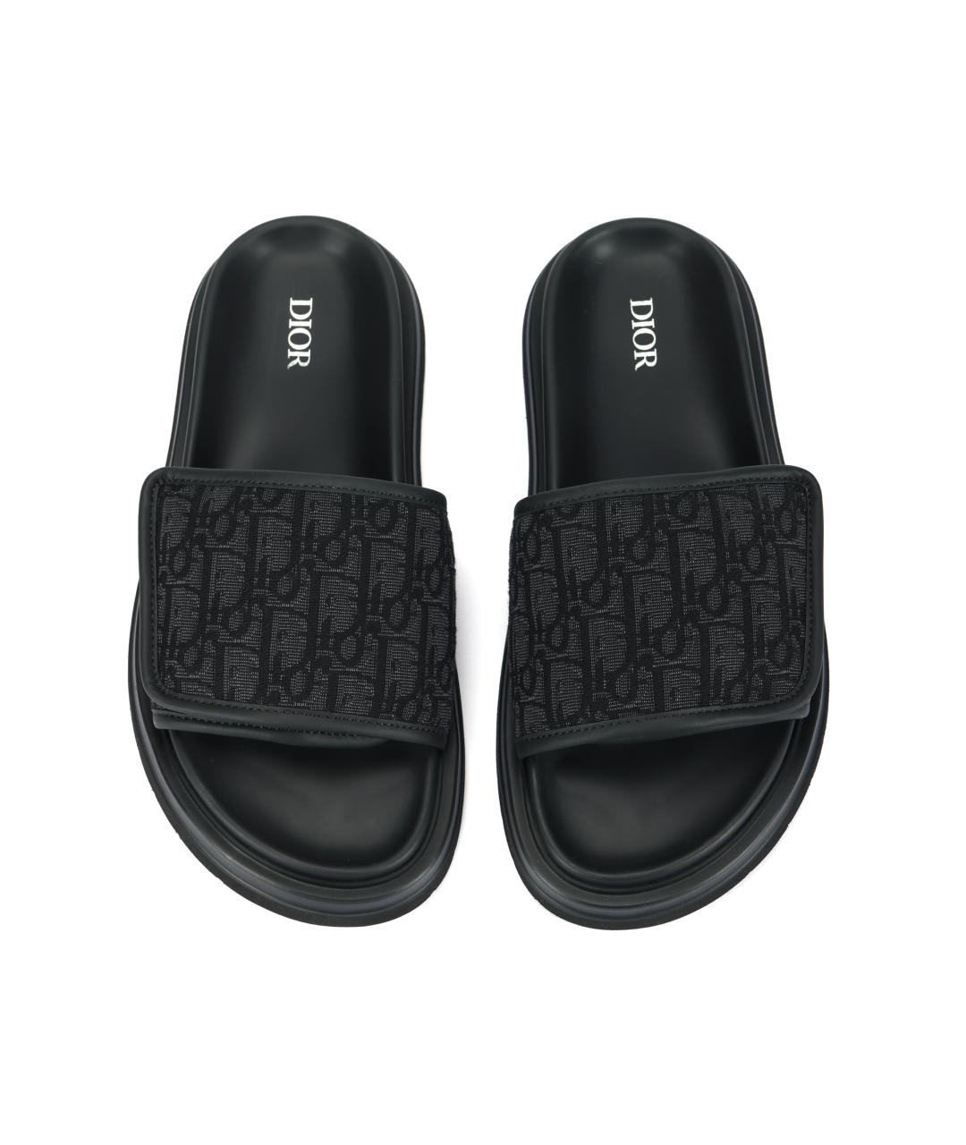 CHRISTIAN DIOR Черные текстильные сандалии, фото 3