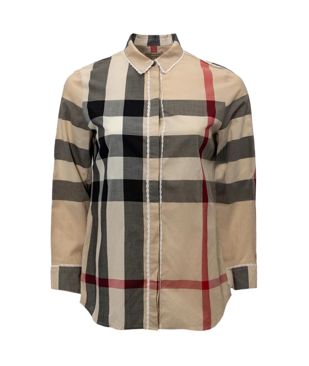 BURBERRY Бежевая хлопковая рубашка, фото 4
