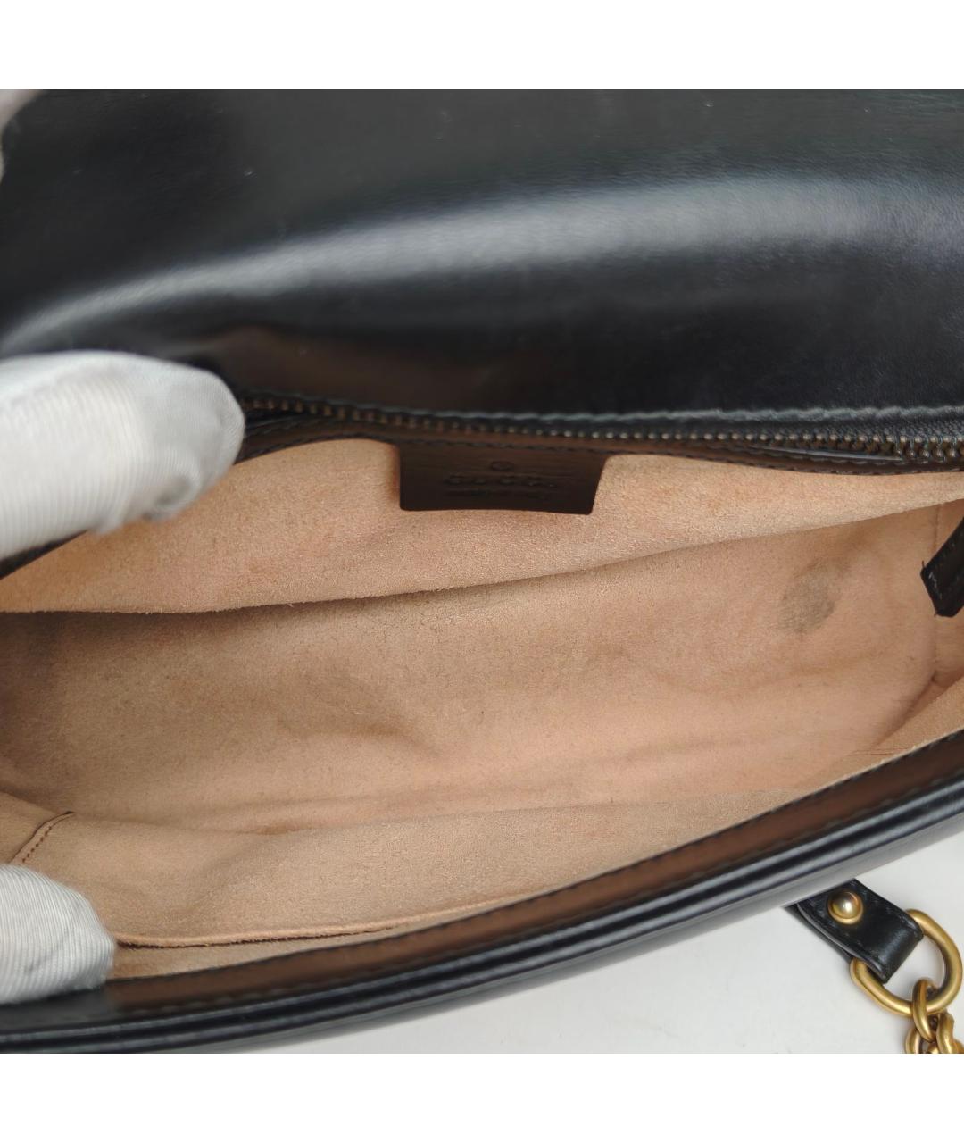 GUCCI Черная кожаная сумка с короткими ручками, фото 8