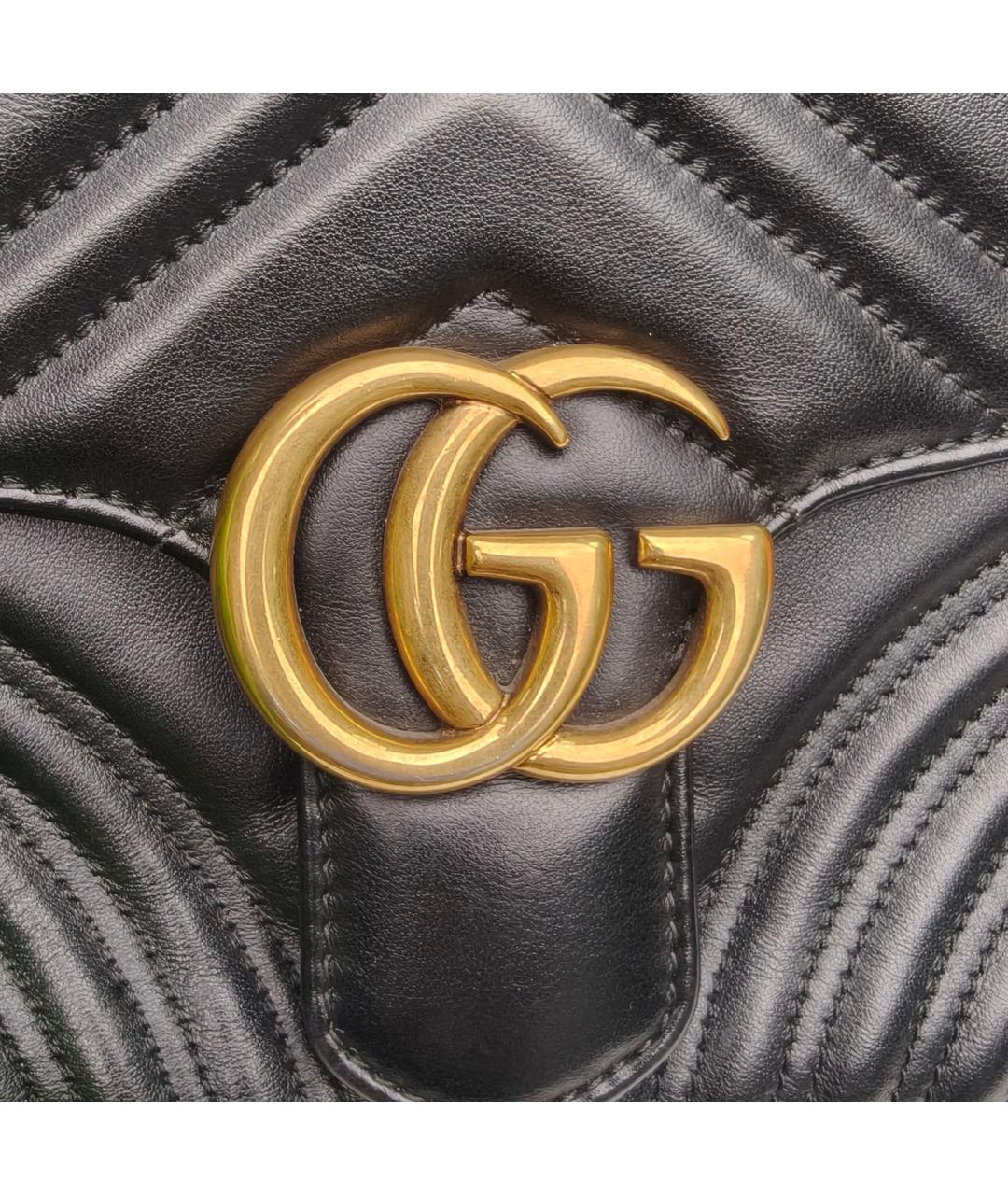 GUCCI Черная кожаная сумка с короткими ручками, фото 7