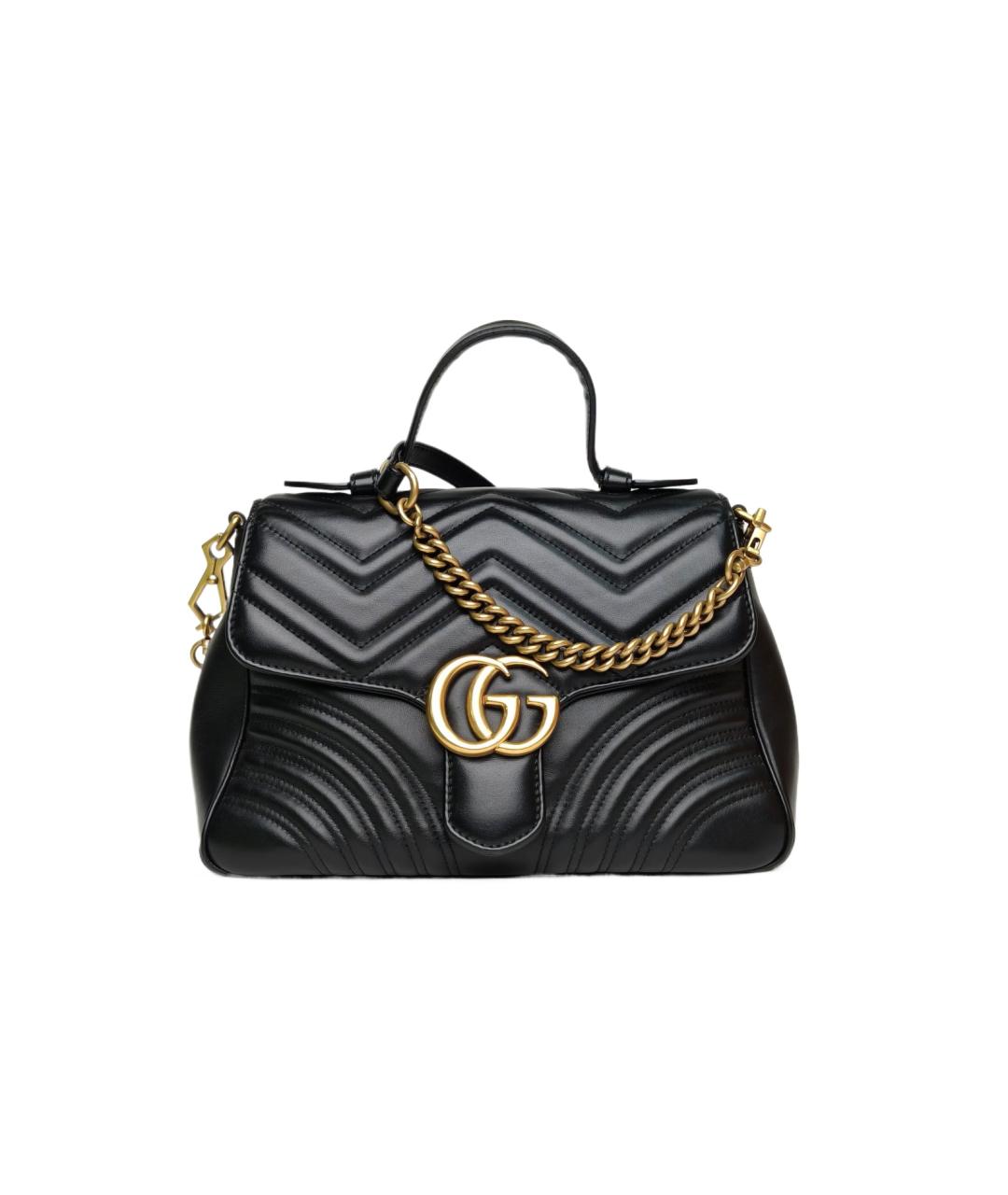 GUCCI Черная кожаная сумка с короткими ручками, фото 10