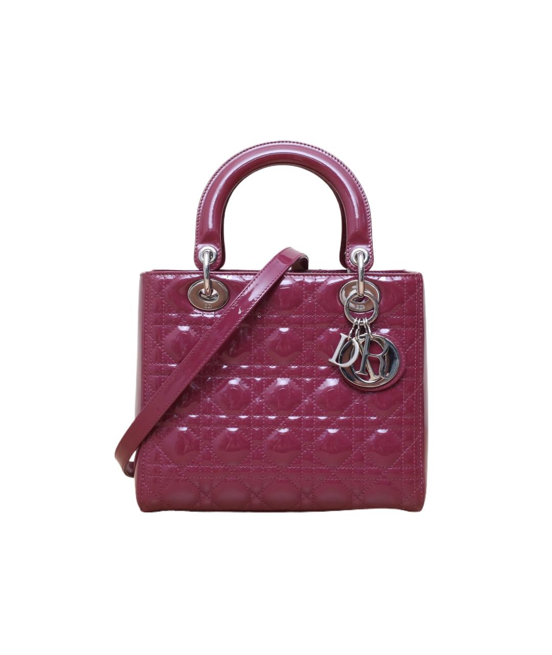 CHRISTIAN DIOR Фиолетовая сумка с короткими ручками из лакированной кожи, фото 10