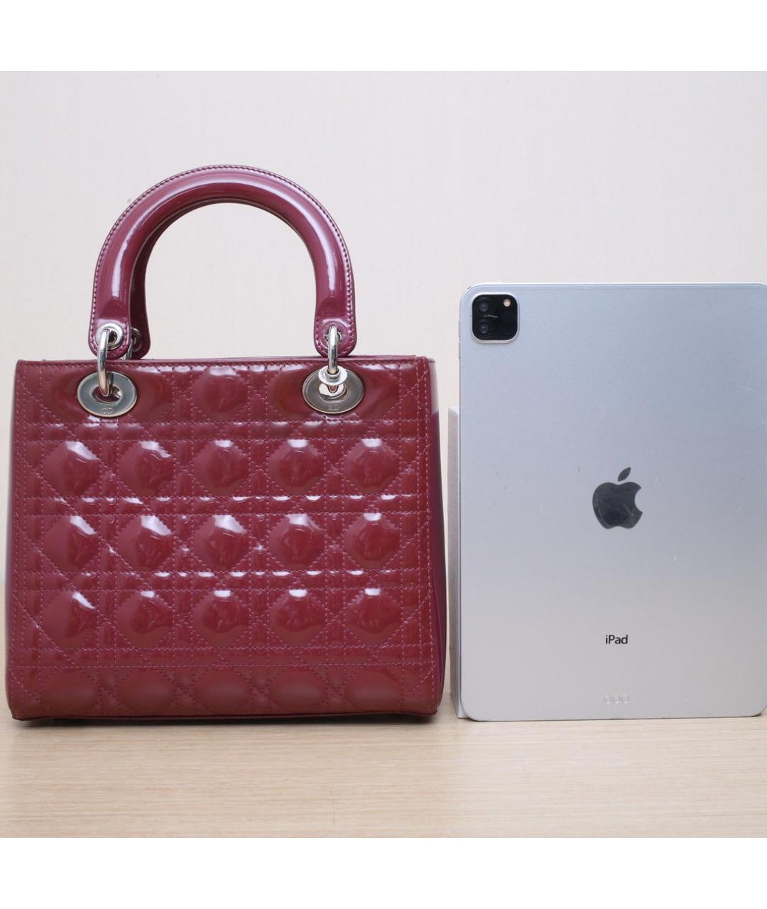 CHRISTIAN DIOR Фиолетовая сумка с короткими ручками из лакированной кожи, фото 7