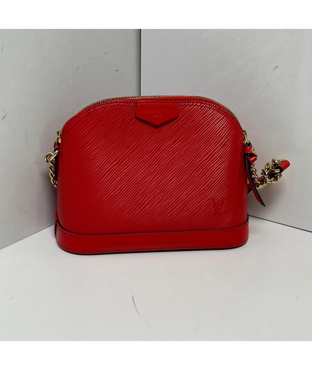 LOUIS VUITTON Красная кожаная сумка через плечо, фото 9