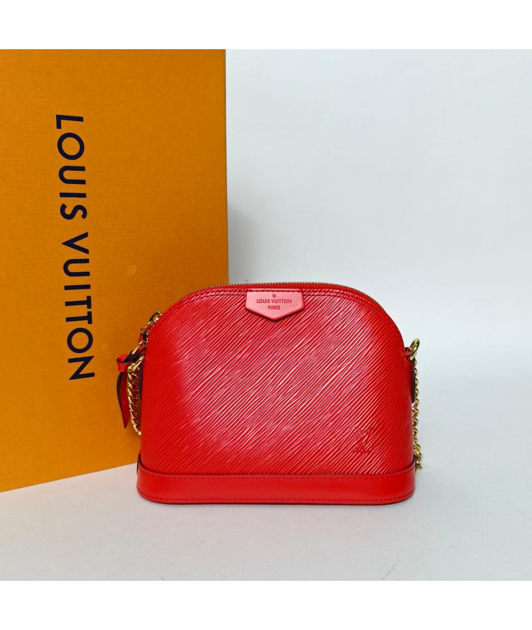 LOUIS VUITTON Красная кожаная сумка через плечо, фото 8