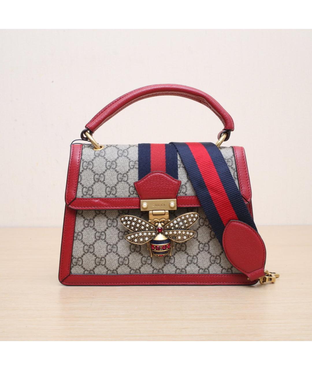 GUCCI Красная кожаная сумка с короткими ручками, фото 3