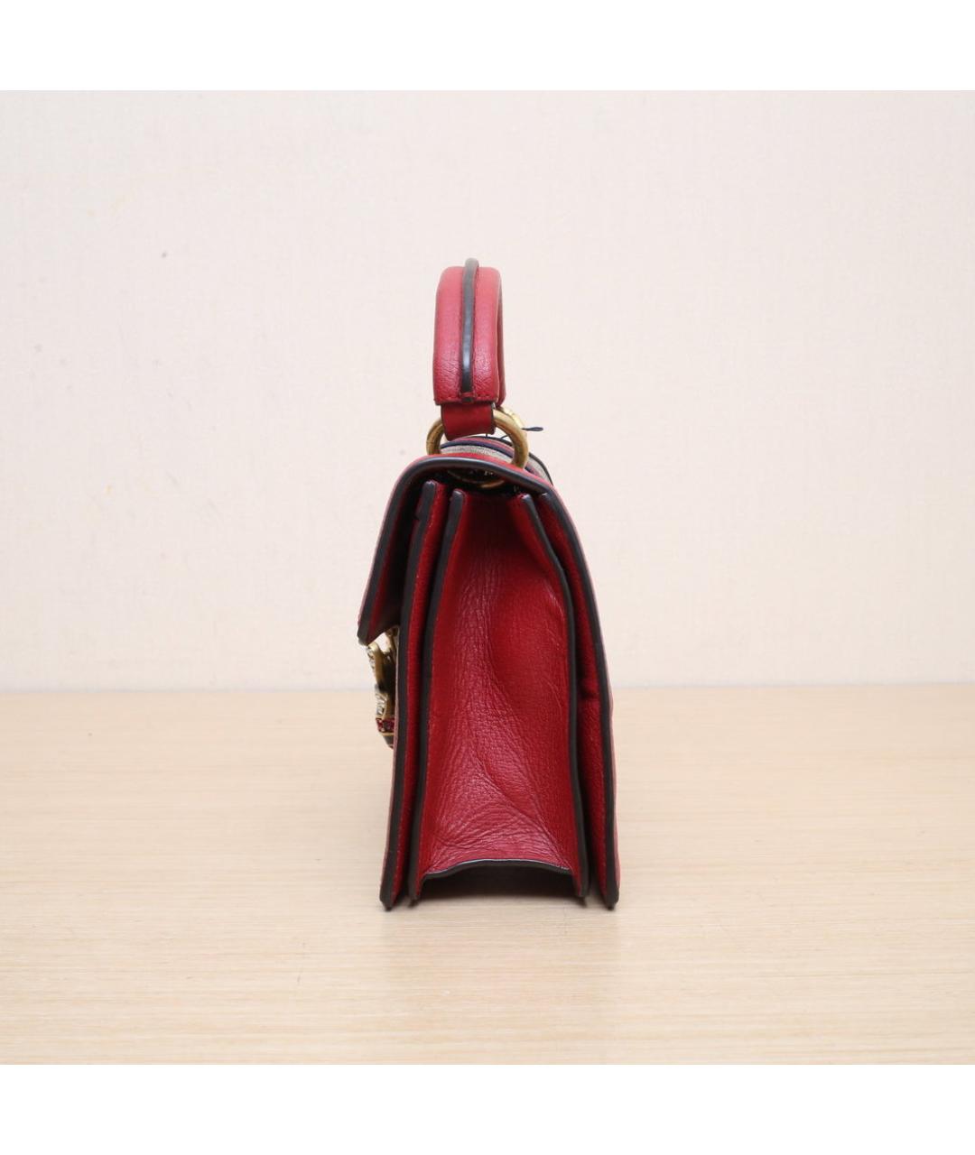 GUCCI Красная кожаная сумка с короткими ручками, фото 5
