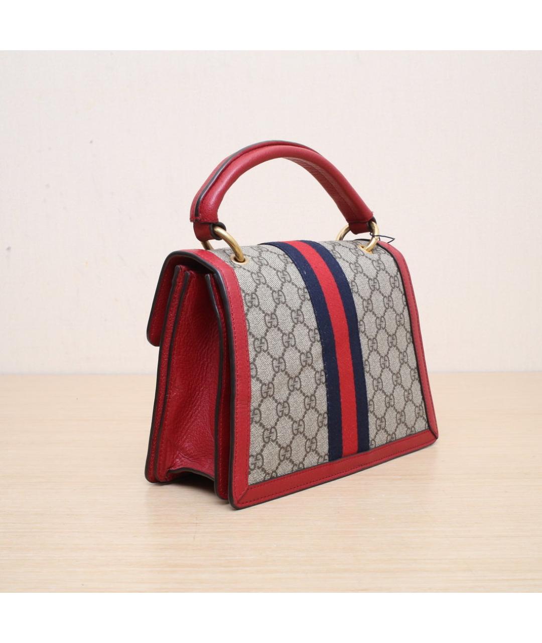 GUCCI Красная кожаная сумка с короткими ручками, фото 6