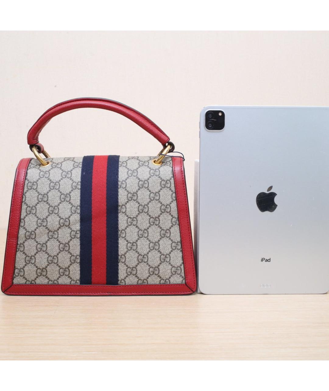 GUCCI Красная кожаная сумка с короткими ручками, фото 7