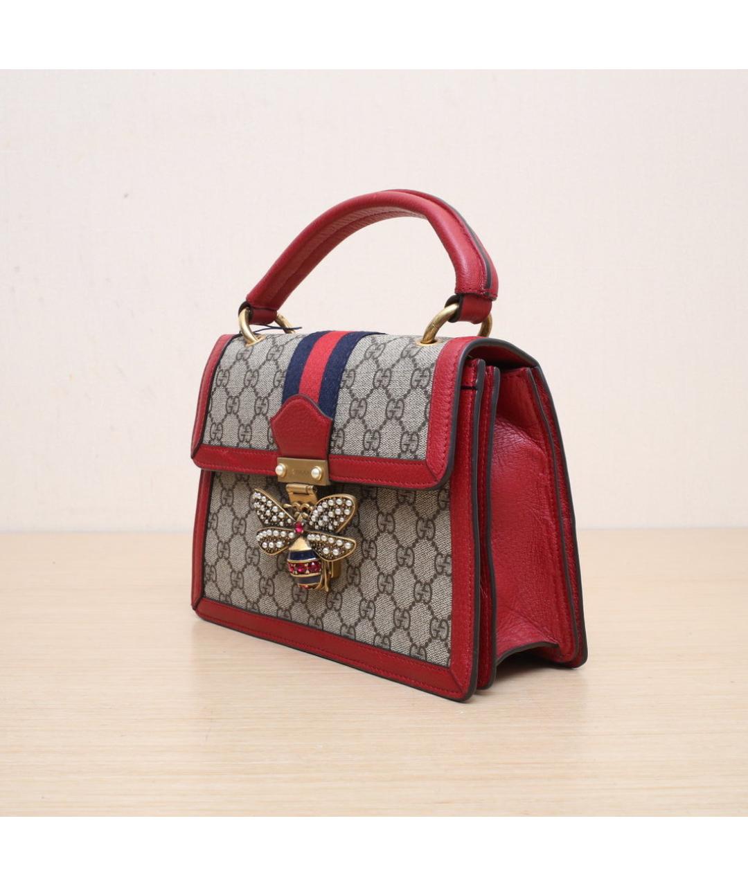 GUCCI Красная кожаная сумка с короткими ручками, фото 4