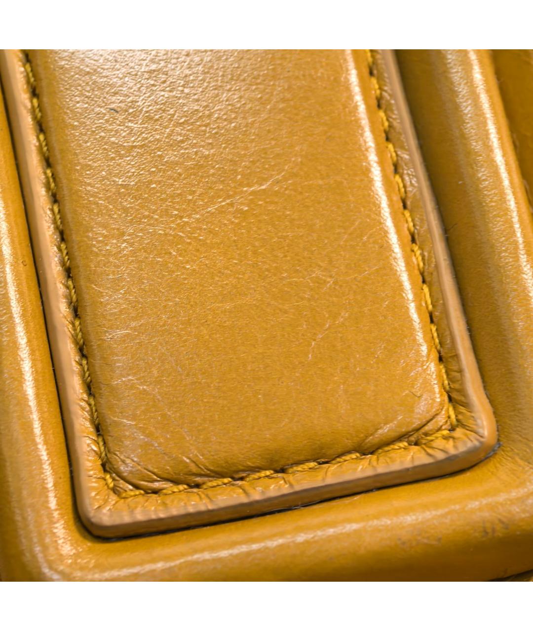 BOTTEGA VENETA Горчичная кожаная сумка через плечо, фото 9