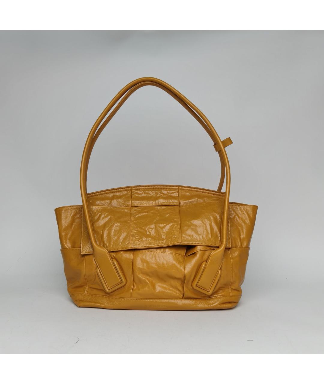 BOTTEGA VENETA Горчичная кожаная сумка через плечо, фото 4