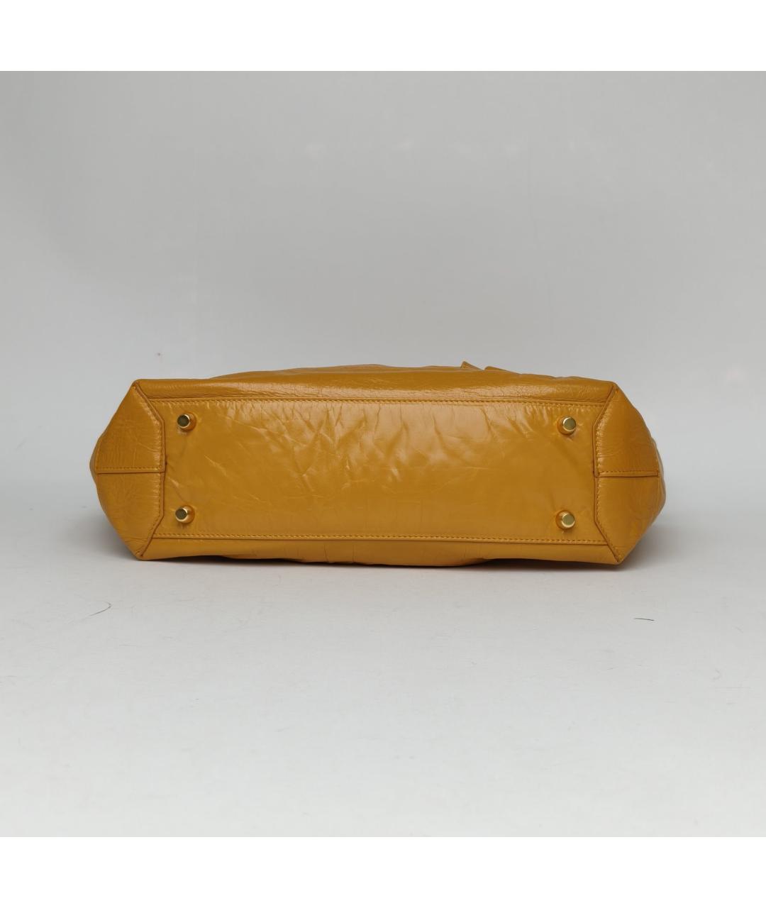 BOTTEGA VENETA Горчичная кожаная сумка через плечо, фото 2