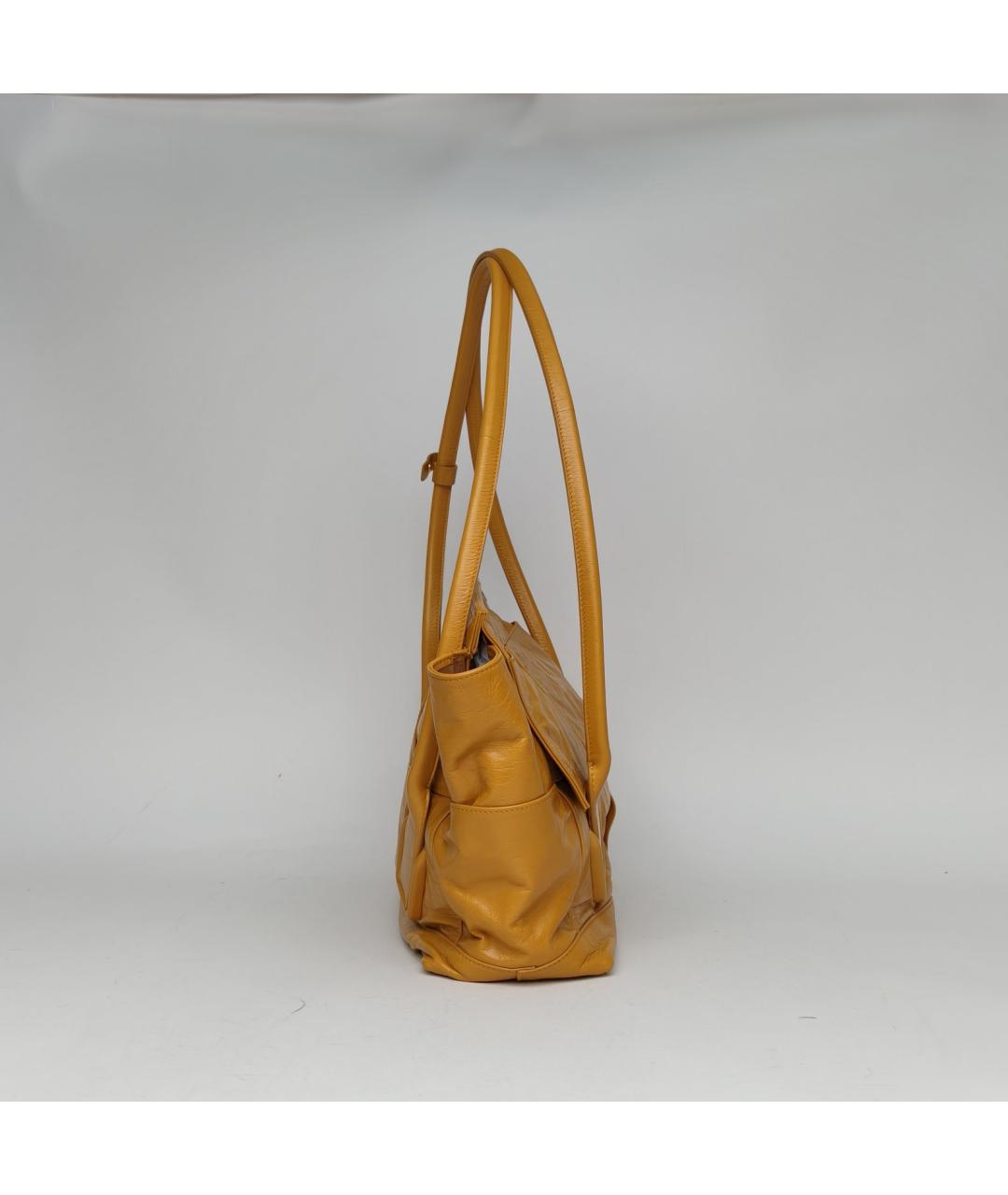 BOTTEGA VENETA Горчичная кожаная сумка через плечо, фото 7