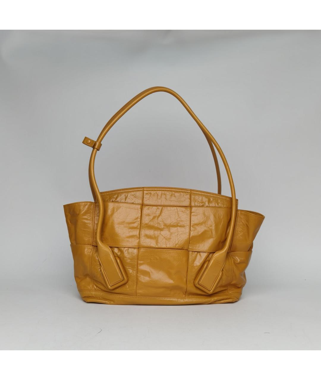 BOTTEGA VENETA Горчичная кожаная сумка через плечо, фото 6