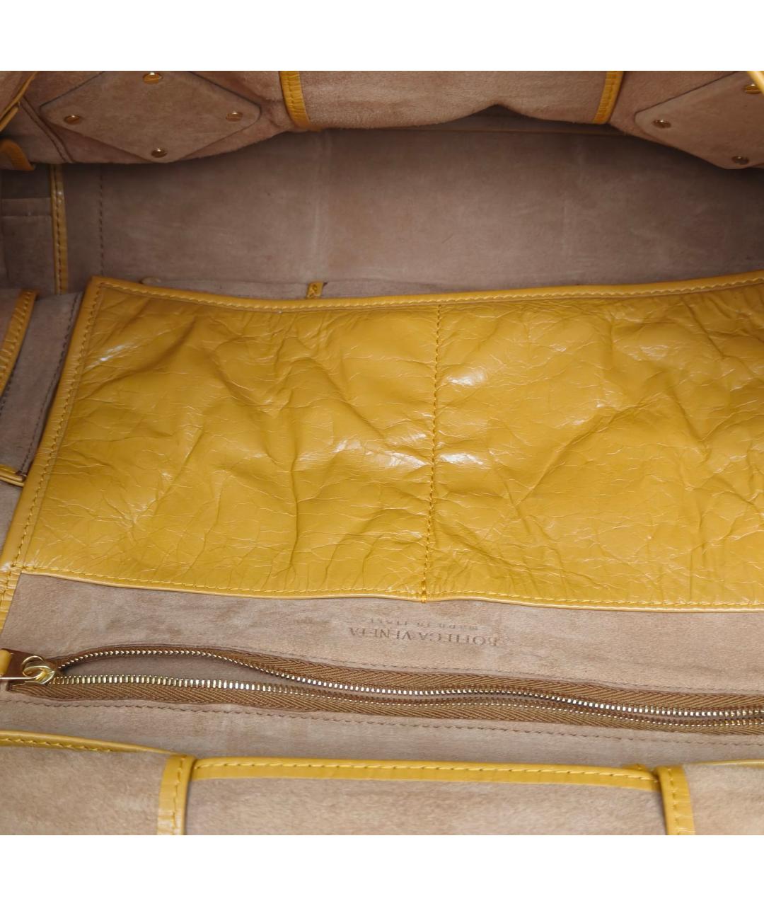 BOTTEGA VENETA Горчичная кожаная сумка через плечо, фото 3