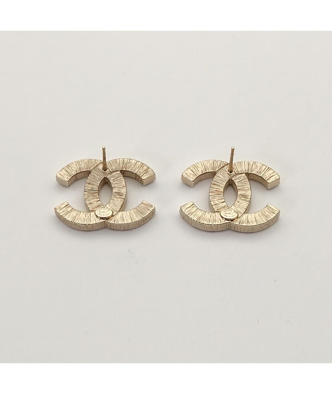 CHANEL Золотые металлические серьги, фото 5
