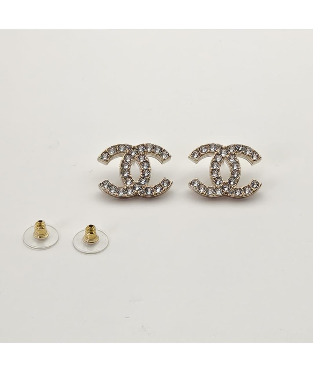 CHANEL Золотые металлические серьги, фото 3