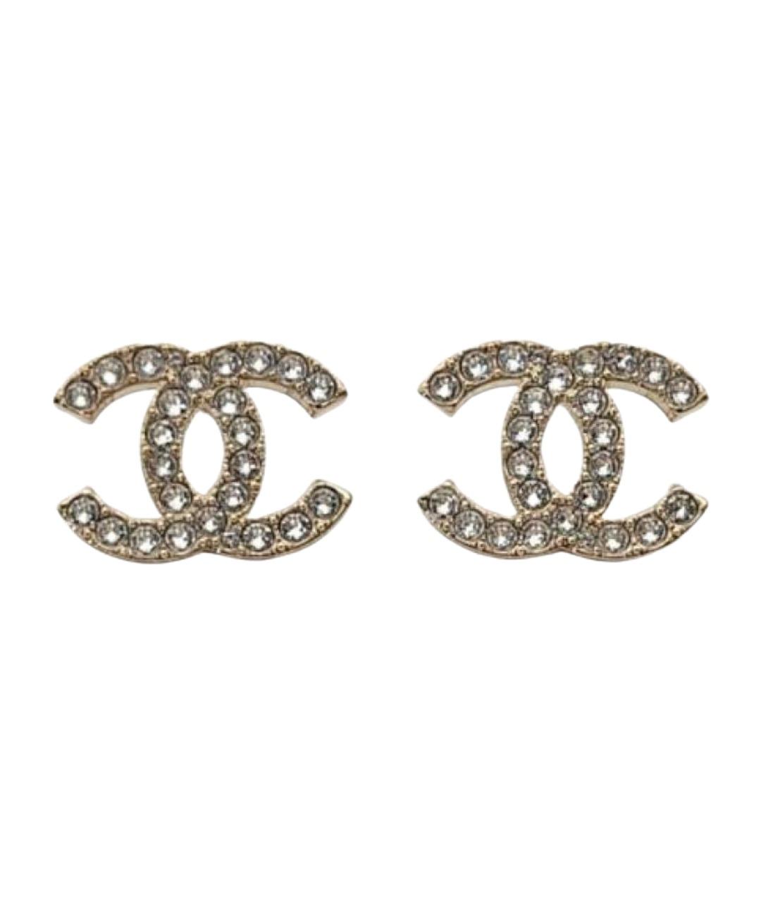 CHANEL Золотые металлические серьги, фото 1