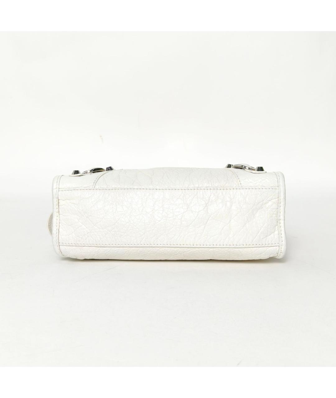 BALENCIAGA Белая кожаная сумка через плечо, фото 6