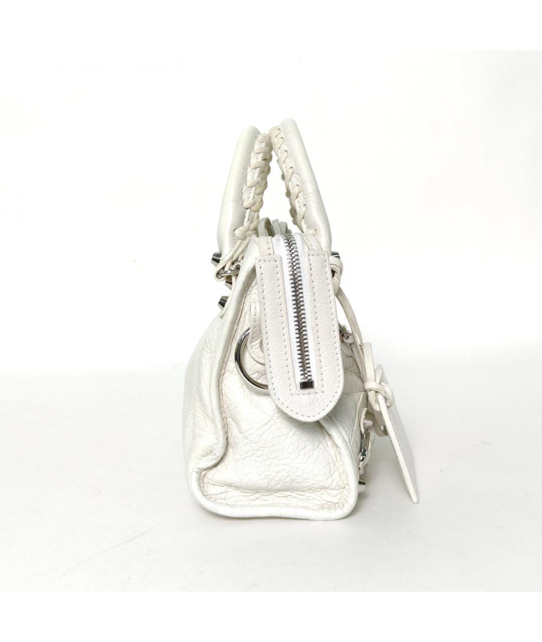 BALENCIAGA Белая кожаная сумка через плечо, фото 3